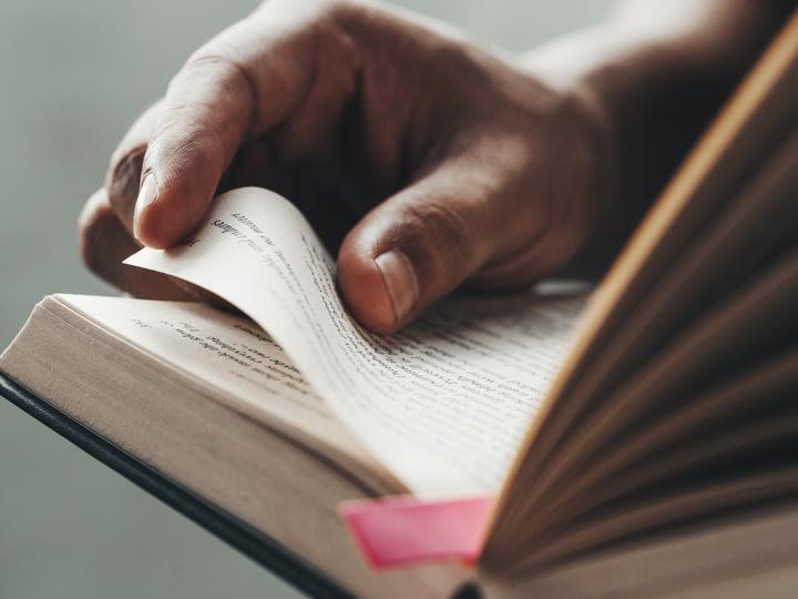 person holding a book